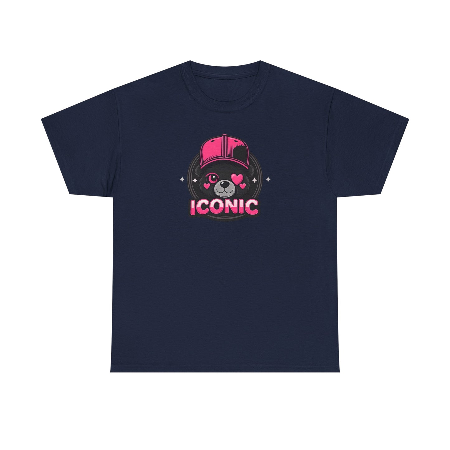 Iconic Bear Graphic Tee — Cute Pink Bear Cap T‑Shirt