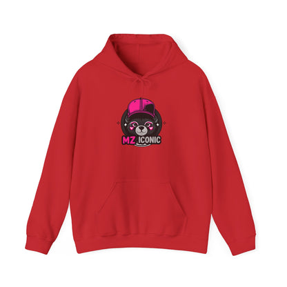 Iconic Bear Hoodie – "MZ_ICONIC" Cute Pink Helmet Graphic