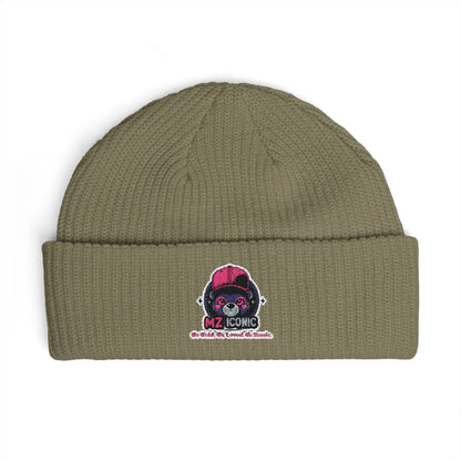 Skull DJ Cuff Beanie — Embroidered Music Skull Knit Hat