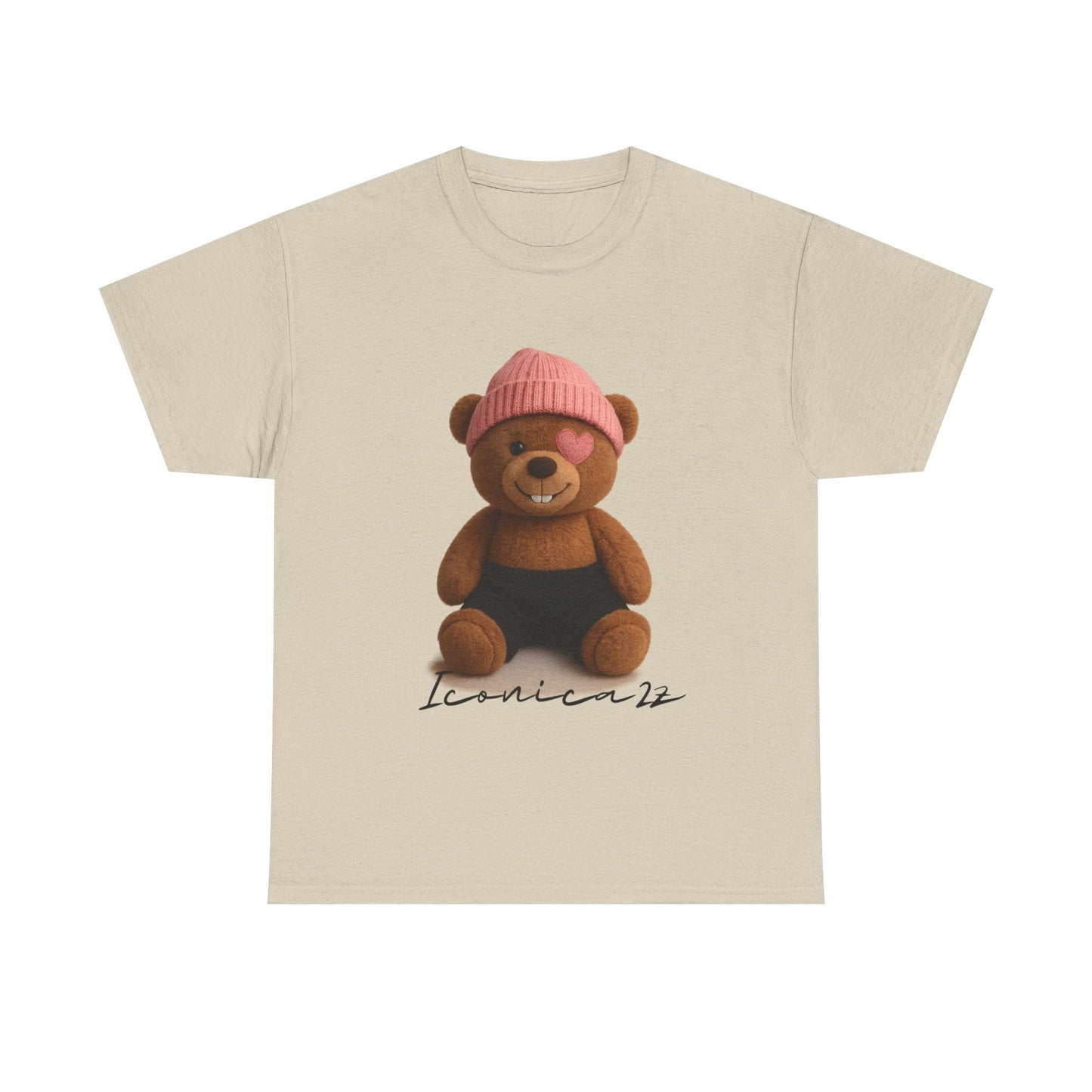 Trendy Graphic Tee: Cute Bear & Bold Text Design