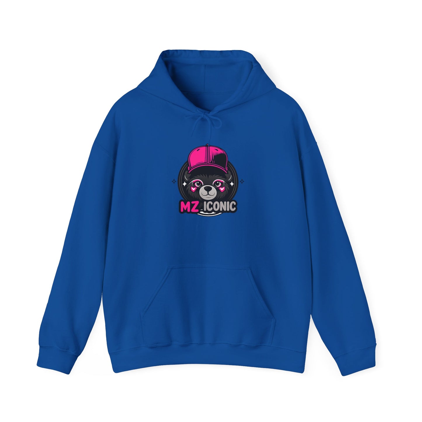 Cute Bear 'MZ Iconic' Hoodie — Back 'Is U Cool?!!' Graphic Pullover