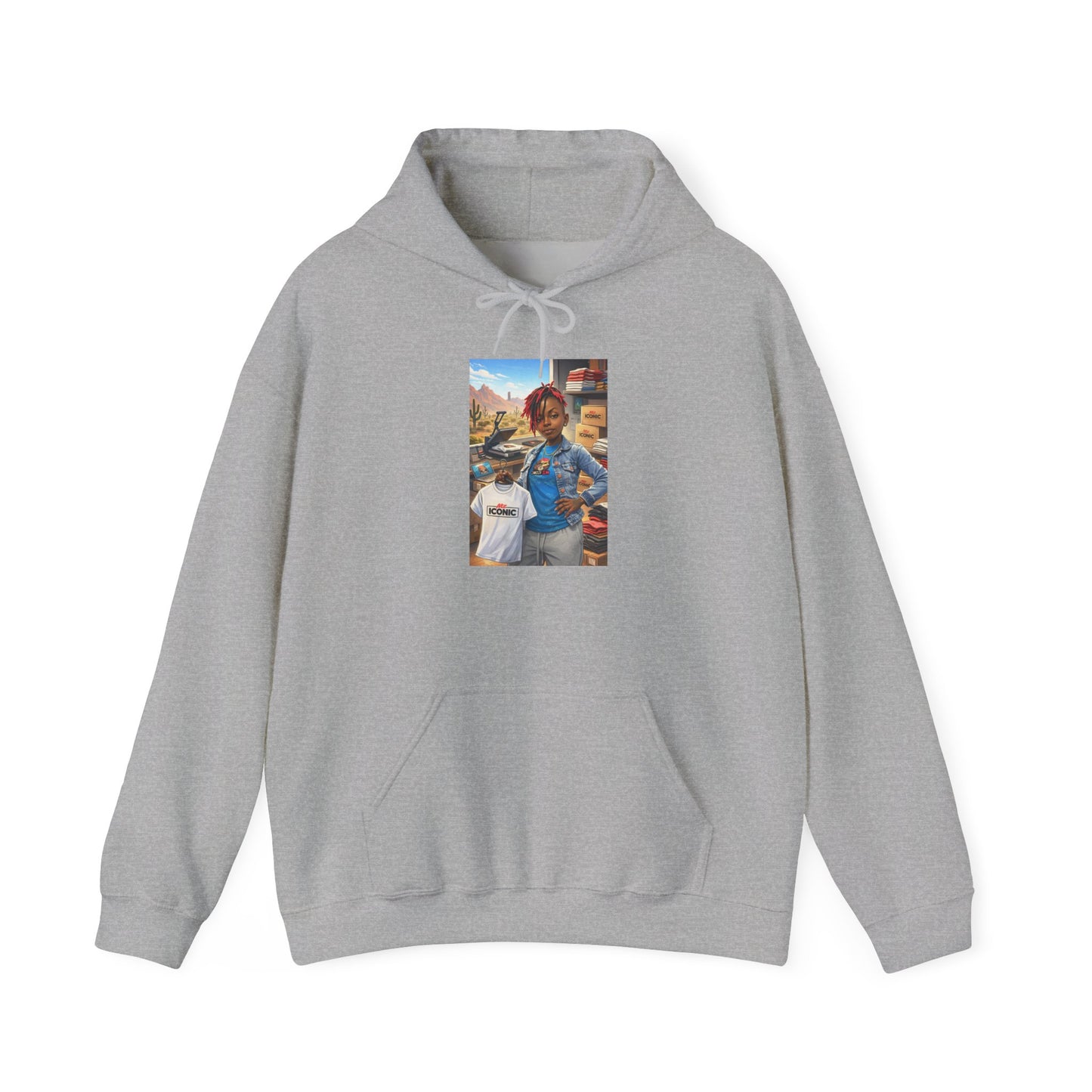 Cozy Street Art Hoodie – Vibrant Urban Portrait Graphic