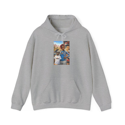 Cozy Street Art Hoodie – Vibrant Urban Portrait Graphic
