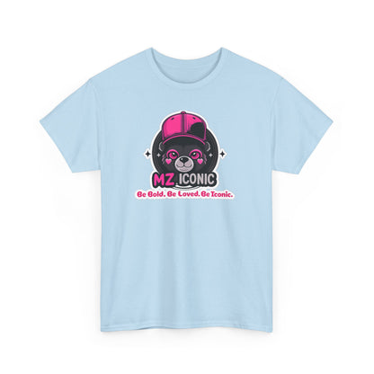 Graphic Tee — "MZ ICONIC" Cute Bear Logo Shirt (Be Bold. Be Loved. Be Iconic.)