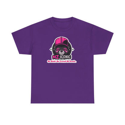 Graphic Tee — "MZ ICONIC" Cute Bear Logo Shirt (Be Bold. Be Loved. Be Iconic.)
