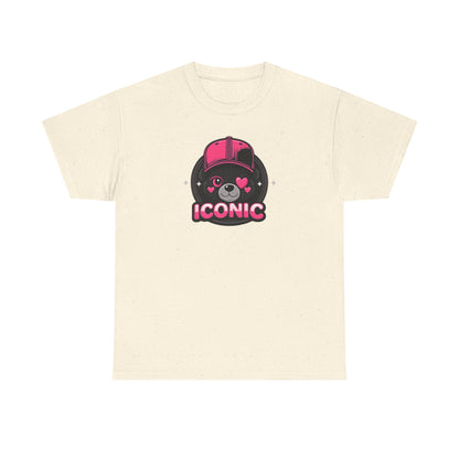 Iconic Bear Graphic Tee — Cute Pink Bear Cap T‑Shirt