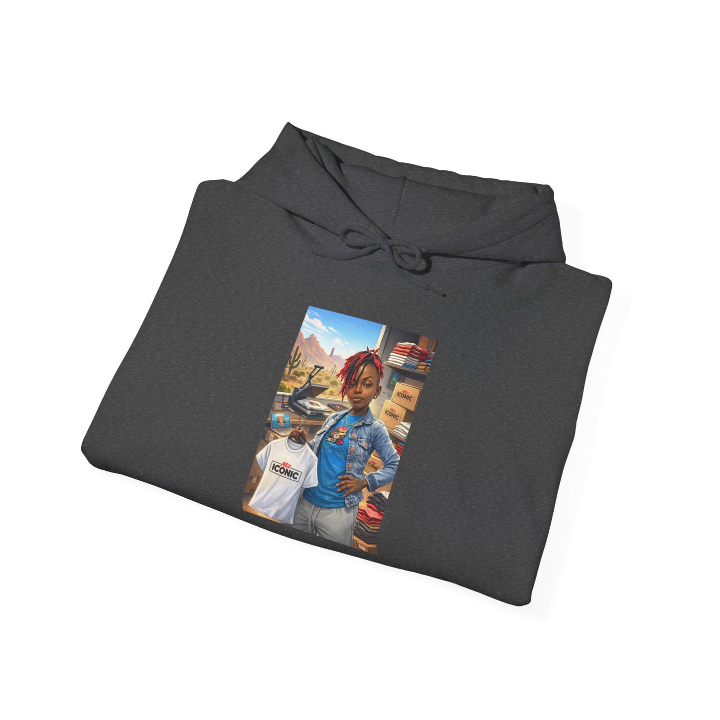 Cozy Street Art Hoodie – Vibrant Urban Portrait Graphic