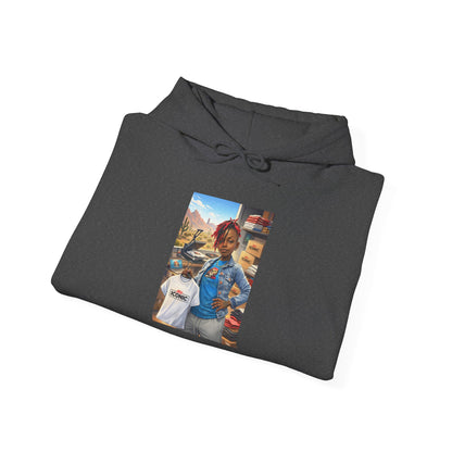 Cozy Street Art Hoodie – Vibrant Urban Portrait Graphic