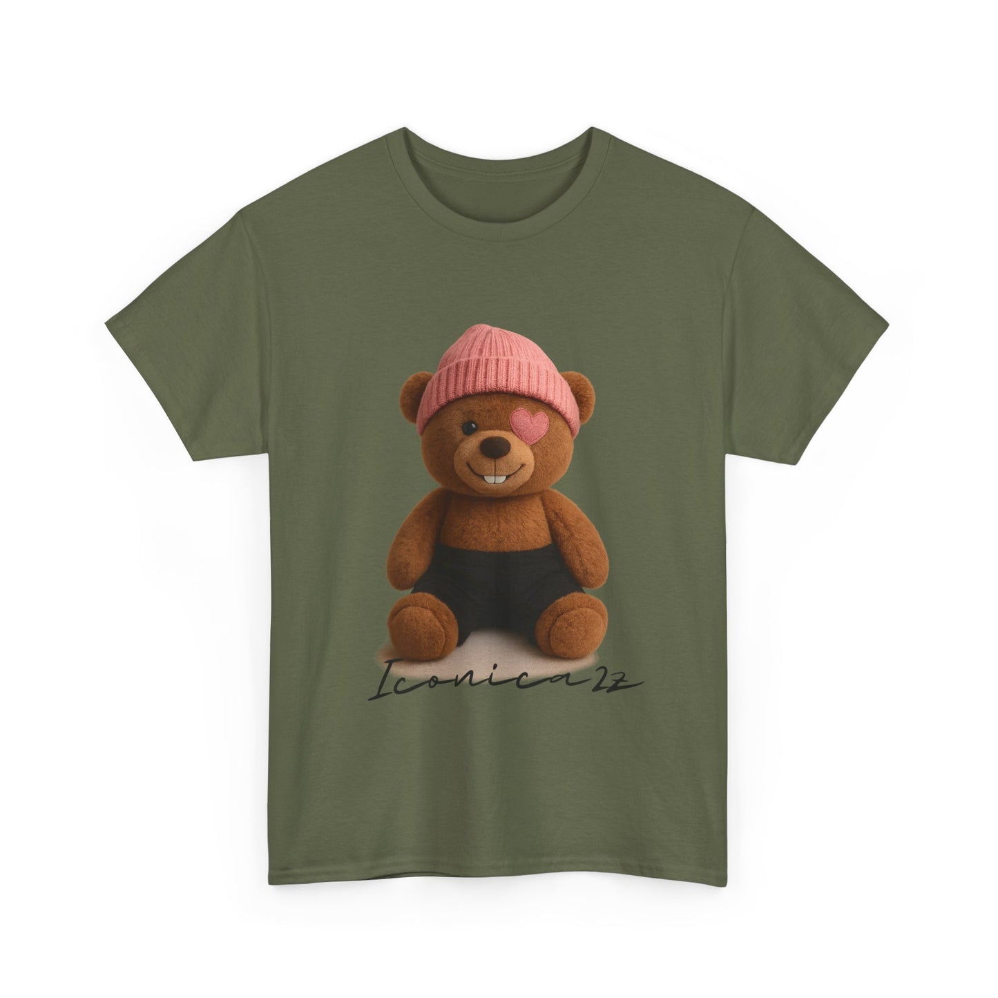 Trendy Graphic Tee: Cute Bear & Bold Text Design