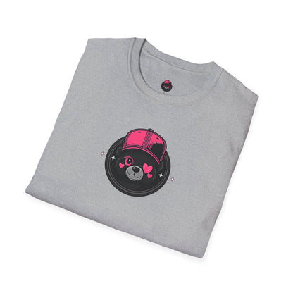 Cute Bear Face T-Shirt — Pink Cap Graphic Tee