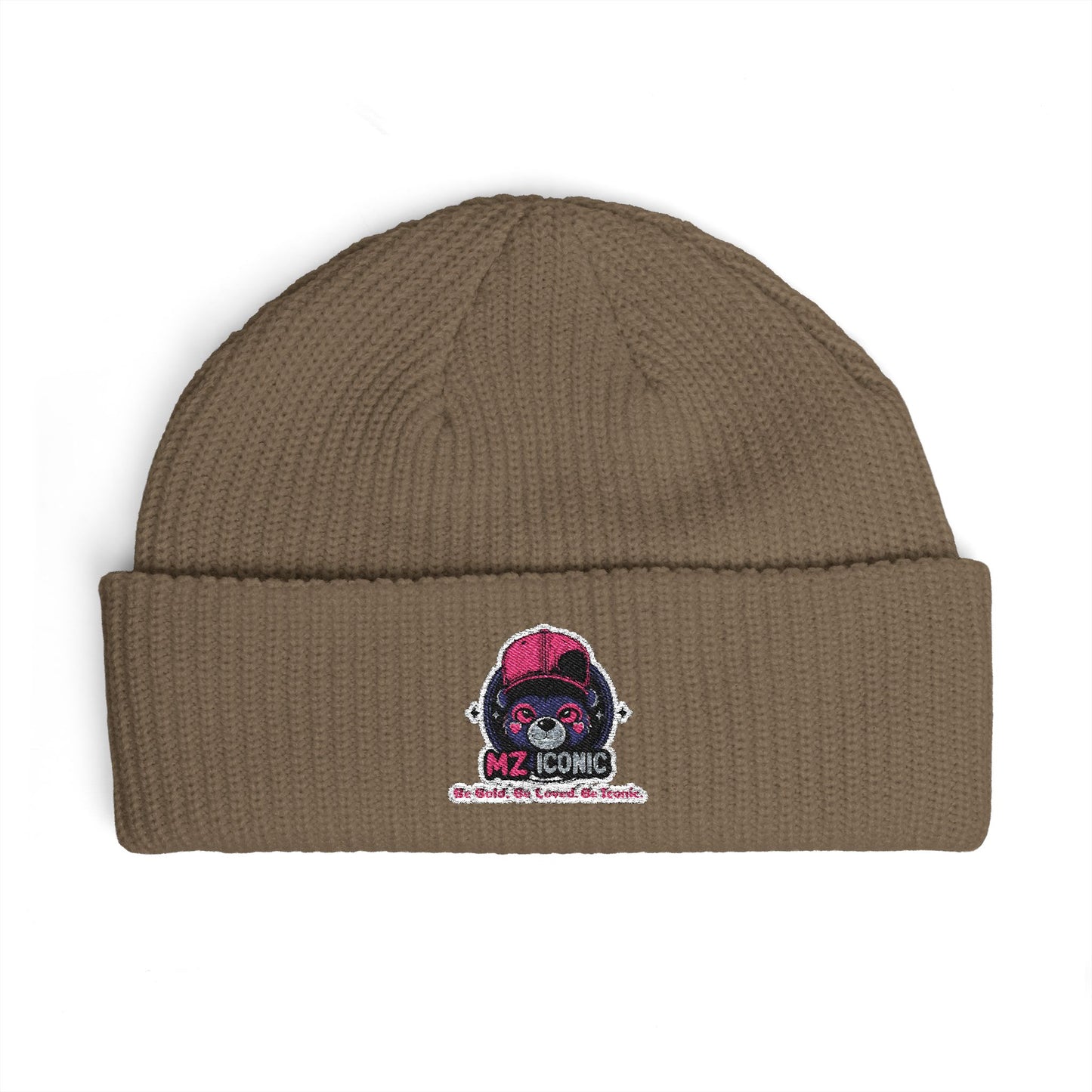 Skull DJ Cuff Beanie — Embroidered Music Skull Knit Hat