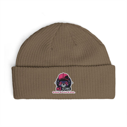 Skull DJ Cuff Beanie — Embroidered Music Skull Knit Hat