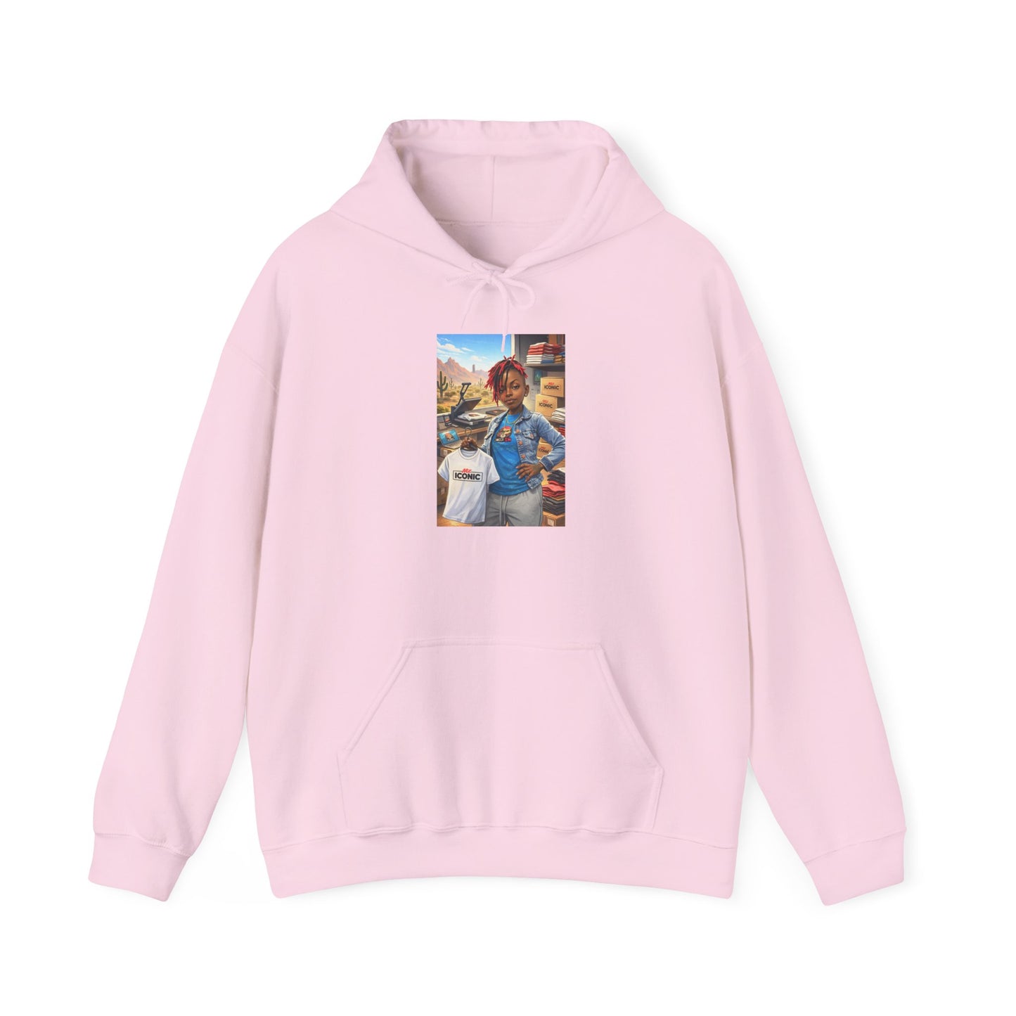 Cozy Street Art Hoodie – Vibrant Urban Portrait Graphic