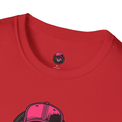 Cute Bear Face T-Shirt — Pink Cap Graphic Tee