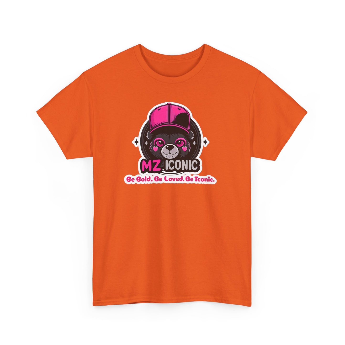 Graphic Tee — "MZ ICONIC" Cute Bear Logo Shirt (Be Bold. Be Loved. Be Iconic.)
