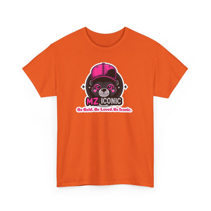 Graphic Tee — "MZ ICONIC" Cute Bear Logo Shirt (Be Bold. Be Loved. Be Iconic.)