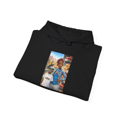 Cozy Street Art Hoodie – Vibrant Urban Portrait Graphic
