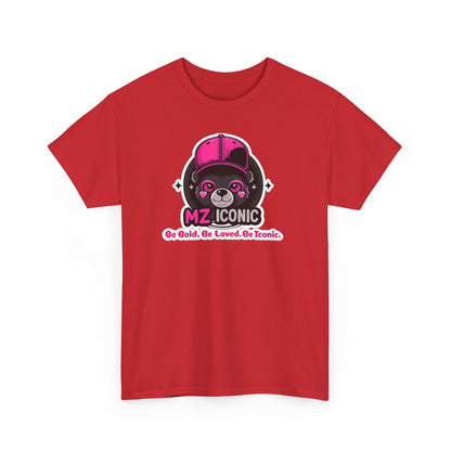 Graphic Tee — "MZ ICONIC" Cute Bear Logo Shirt (Be Bold. Be Loved. Be Iconic.)