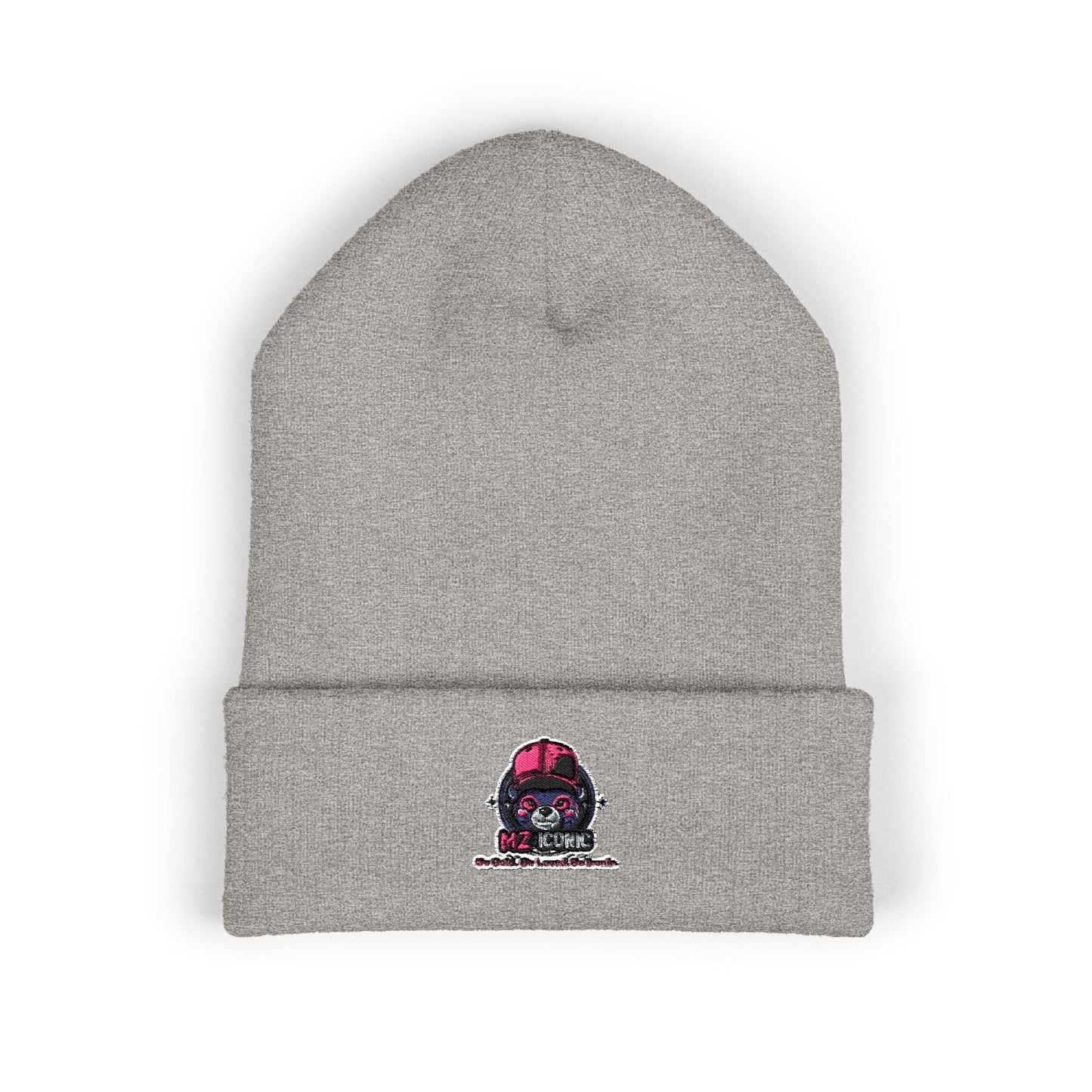 Skull & Roses Embroidered Beanie — Classic Cuffed Winter Hat
