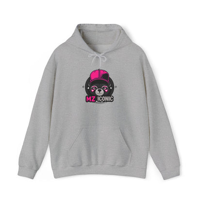 Cute Bear 'MZ Iconic' Hoodie — Back 'Is U Cool?!!' Graphic Pullover