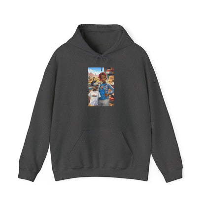 Cozy Street Art Hoodie – Vibrant Urban Portrait Graphic