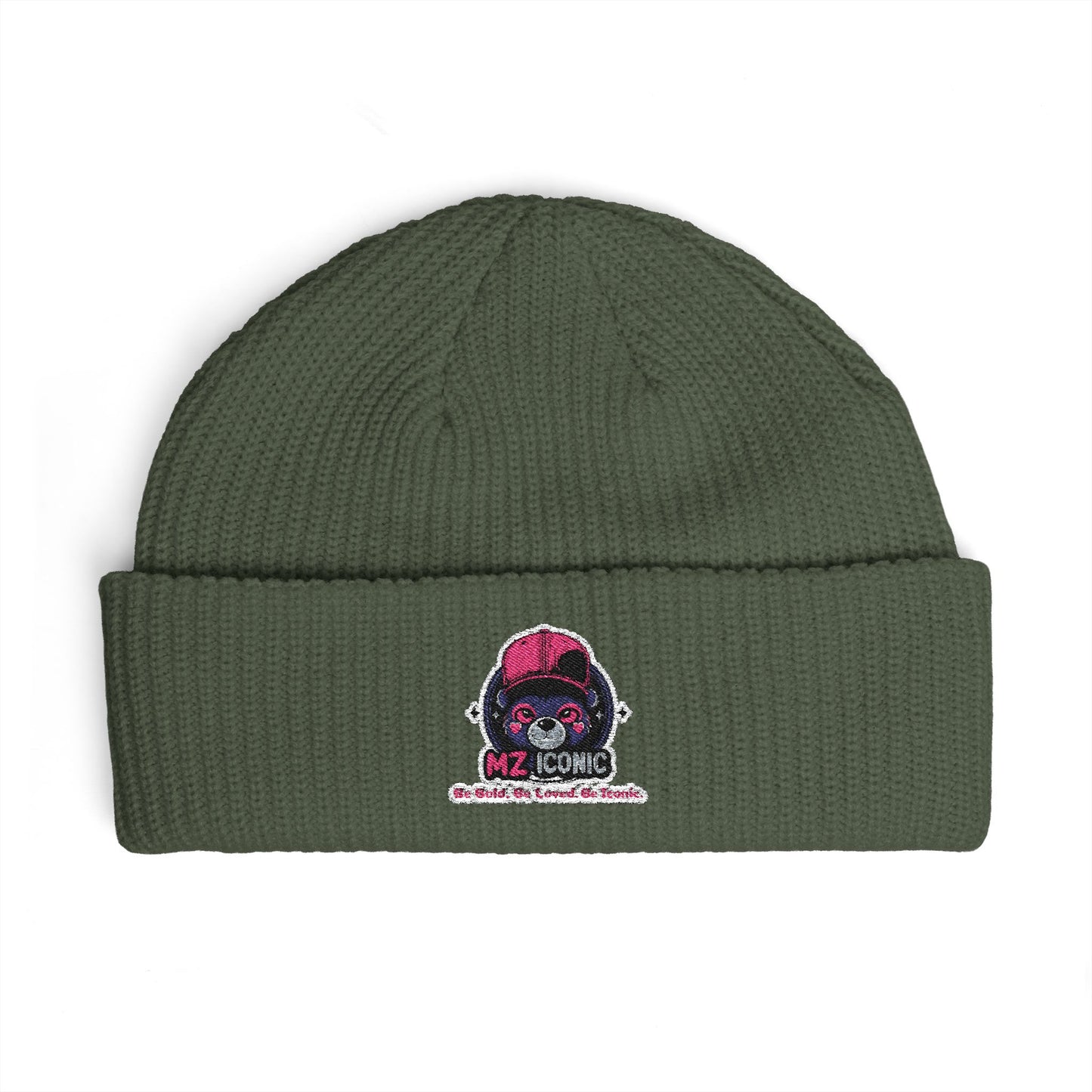 Skull DJ Cuff Beanie — Embroidered Music Skull Knit Hat