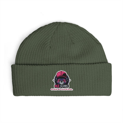 Skull DJ Cuff Beanie — Embroidered Music Skull Knit Hat