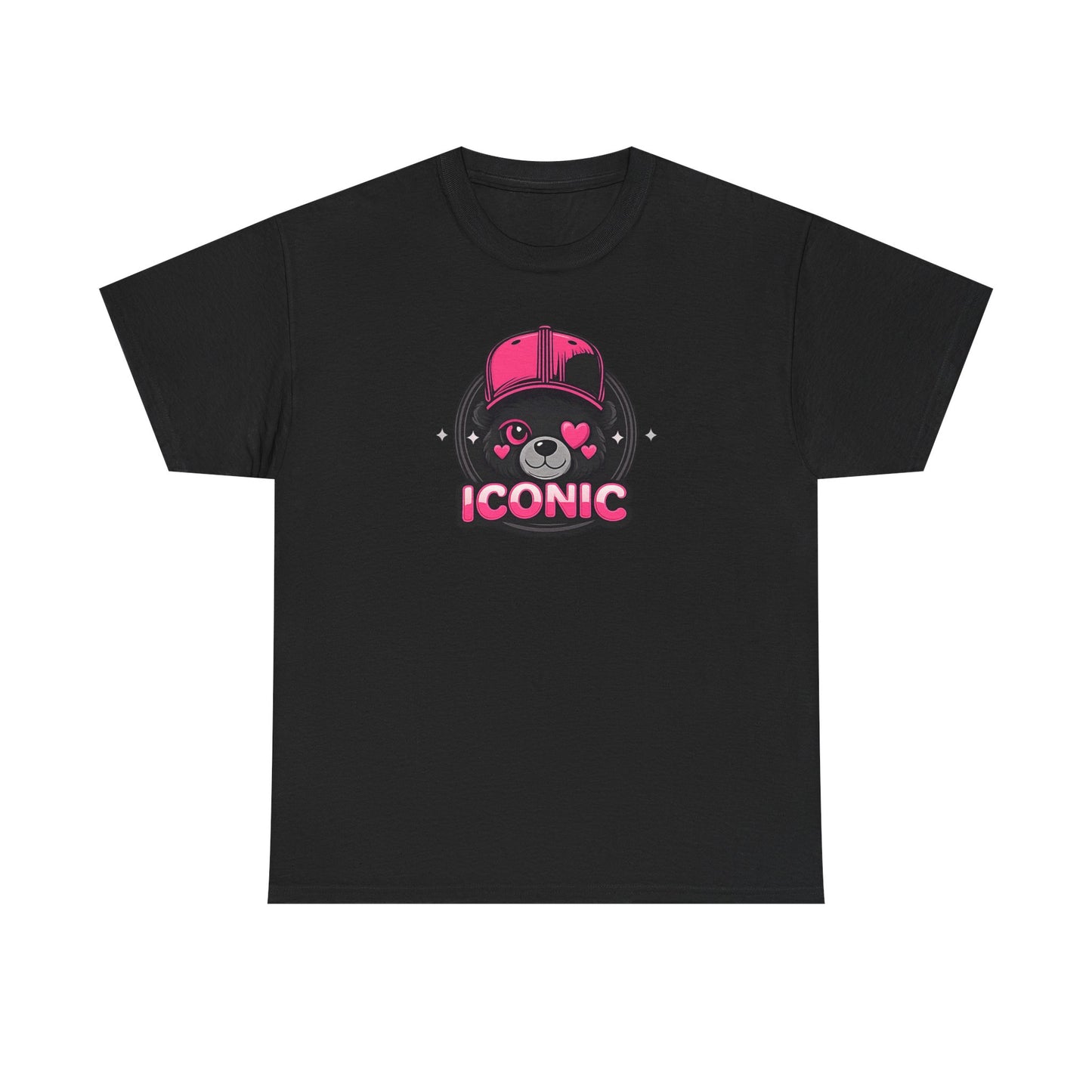 Iconic Bear Graphic Tee — Cute Pink Bear Cap T‑Shirt