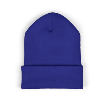 Skull & Roses Embroidered Beanie — Classic Cuffed Winter Hat