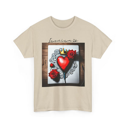 Romantic Heart Tee, Vintage Style T-Shirt, Perfect Gift for Lovers, Unisex Cotton Tee, Ideal for Valentine's Day, Casual Wear