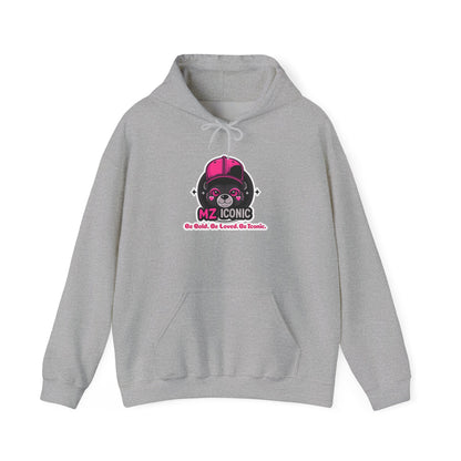 MZ Iconic Pink Skull Hoodie — "Be Bold. Be Loved. Be Iconic." Graphic Pullover