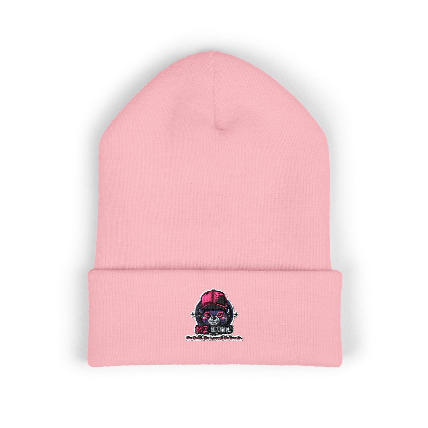 Skull & Roses Embroidered Beanie — Classic Cuffed Winter Hat
