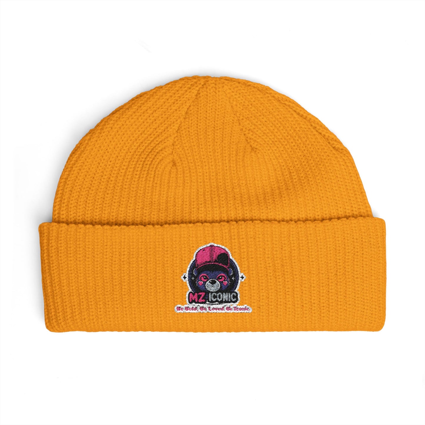 Skull DJ Cuff Beanie — Embroidered Music Skull Knit Hat