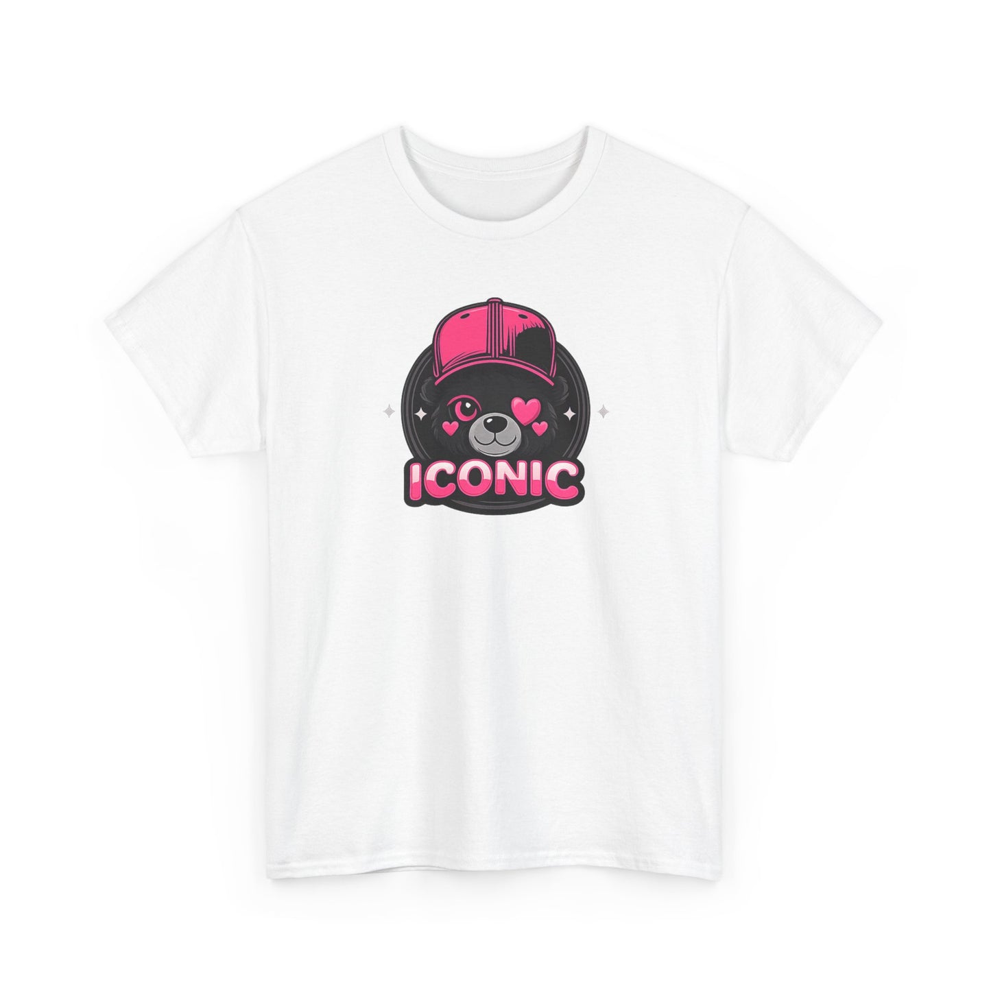 Iconic Bear Graphic Tee — Cute Pink Bear Cap T‑Shirt