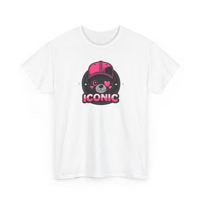 Iconic Bear Graphic Tee — Cute Pink Bear Cap T‑Shirt