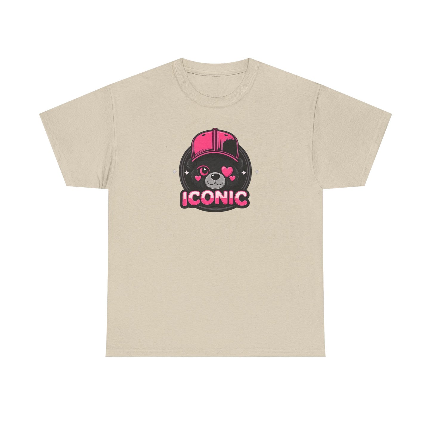 Iconic Bear Graphic Tee — Cute Pink Bear Cap T‑Shirt