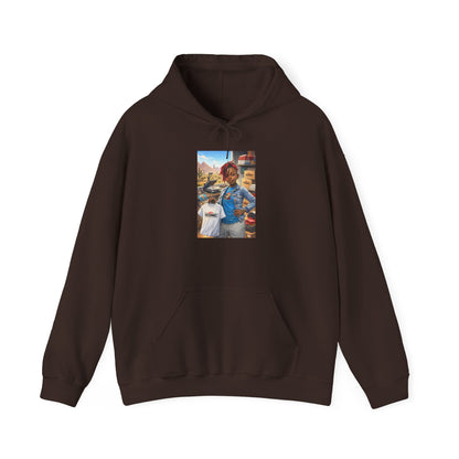 Cozy Street Art Hoodie – Vibrant Urban Portrait Graphic