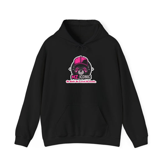 MZ Iconic Pink Skull Hoodie — "Be Bold. Be Loved. Be Iconic." Graphic Pullover