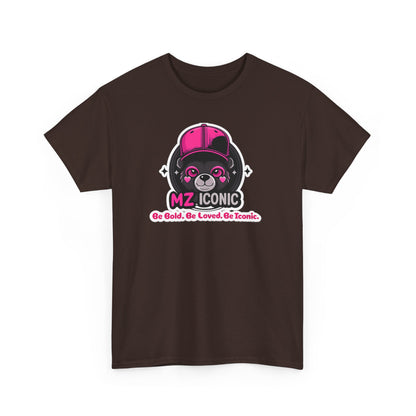 Graphic Tee — "MZ ICONIC" Cute Bear Logo Shirt (Be Bold. Be Loved. Be Iconic.)