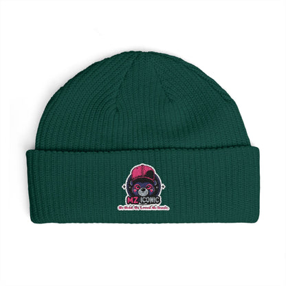 Skull DJ Cuff Beanie — Embroidered Music Skull Knit Hat
