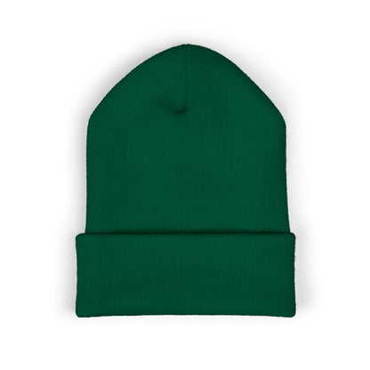 Skull & Roses Embroidered Beanie — Classic Cuffed Winter Hat