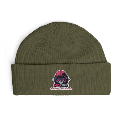 Skull DJ Cuff Beanie — Embroidered Music Skull Knit Hat