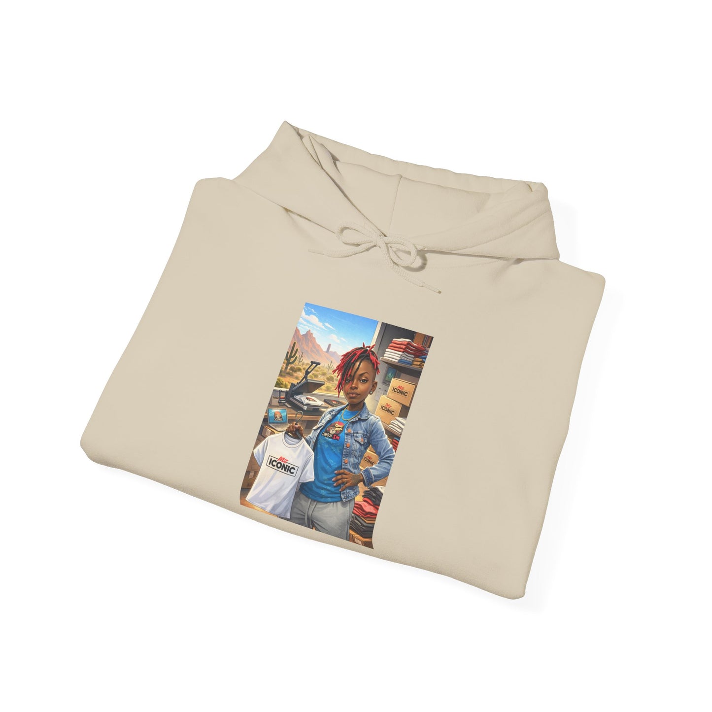 Cozy Street Art Hoodie – Vibrant Urban Portrait Graphic