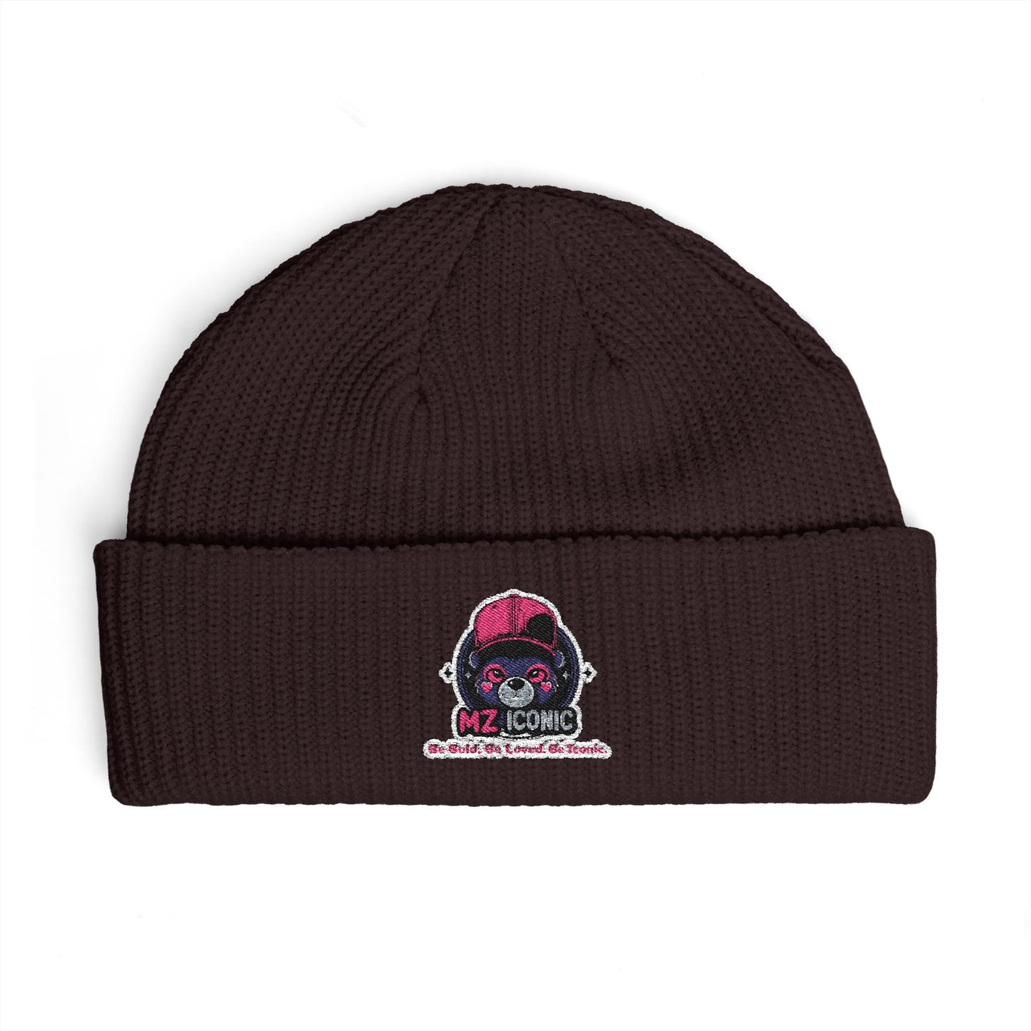 Skull DJ Cuff Beanie — Embroidered Music Skull Knit Hat