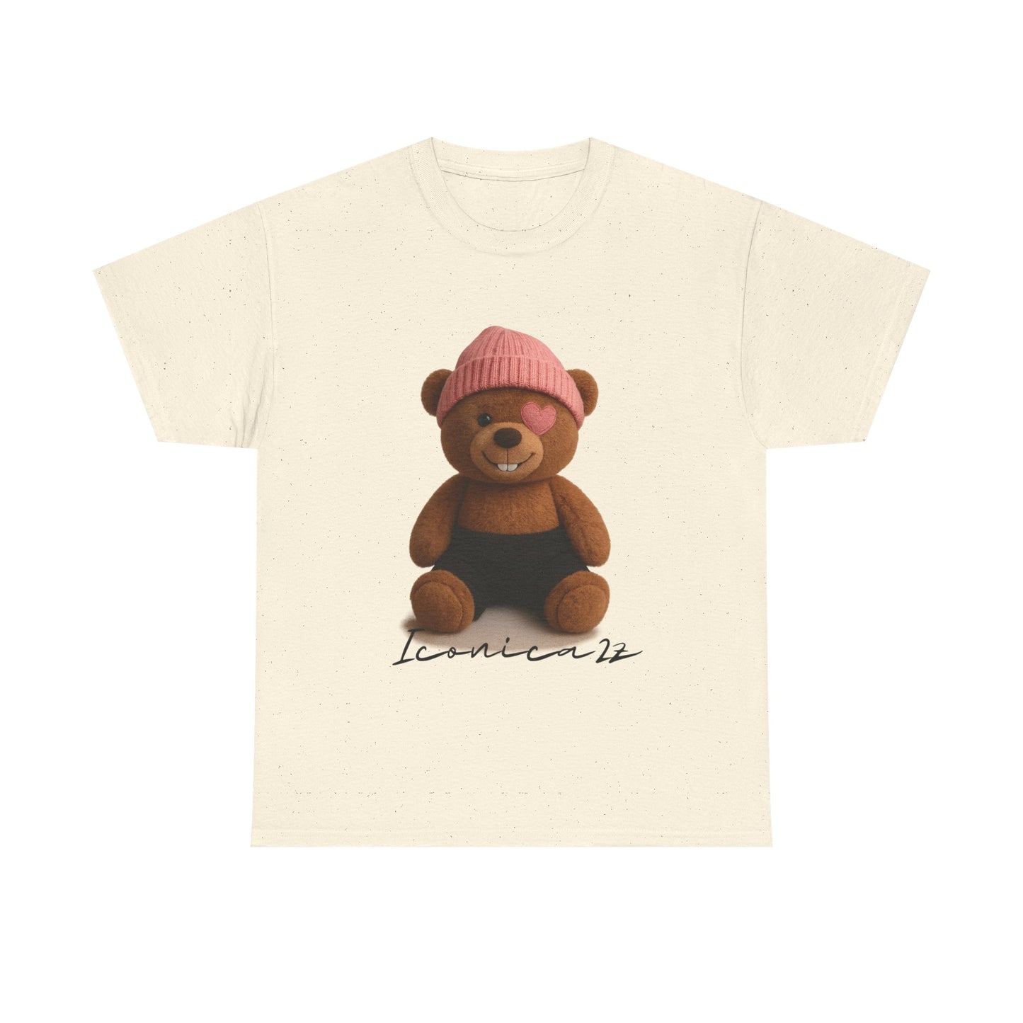 Trendy Graphic Tee: Cute Bear & Bold Text Design