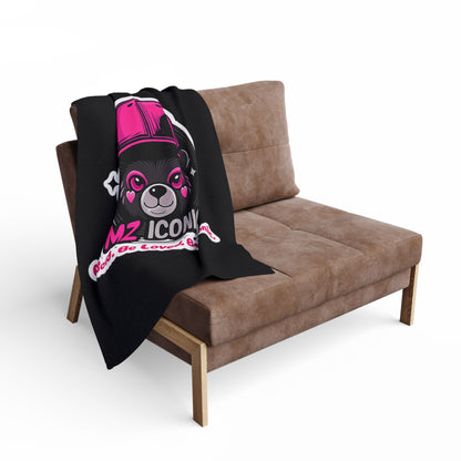 MZ Iconic Bear Fleece Blanket – "Be Bold. Be Loved. Be Iconic."