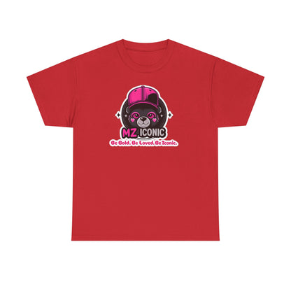 Graphic Tee — "MZ ICONIC" Cute Bear Logo Shirt (Be Bold. Be Loved. Be Iconic.)