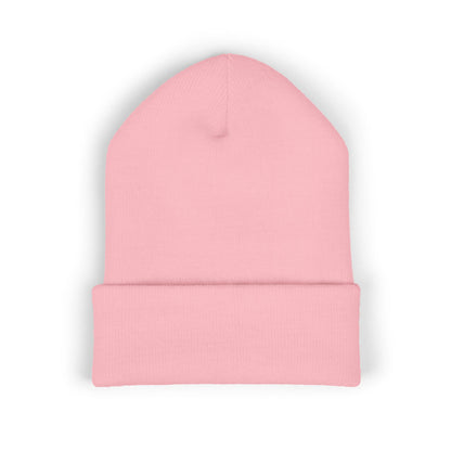 Skull & Roses Embroidered Beanie — Classic Cuffed Winter Hat