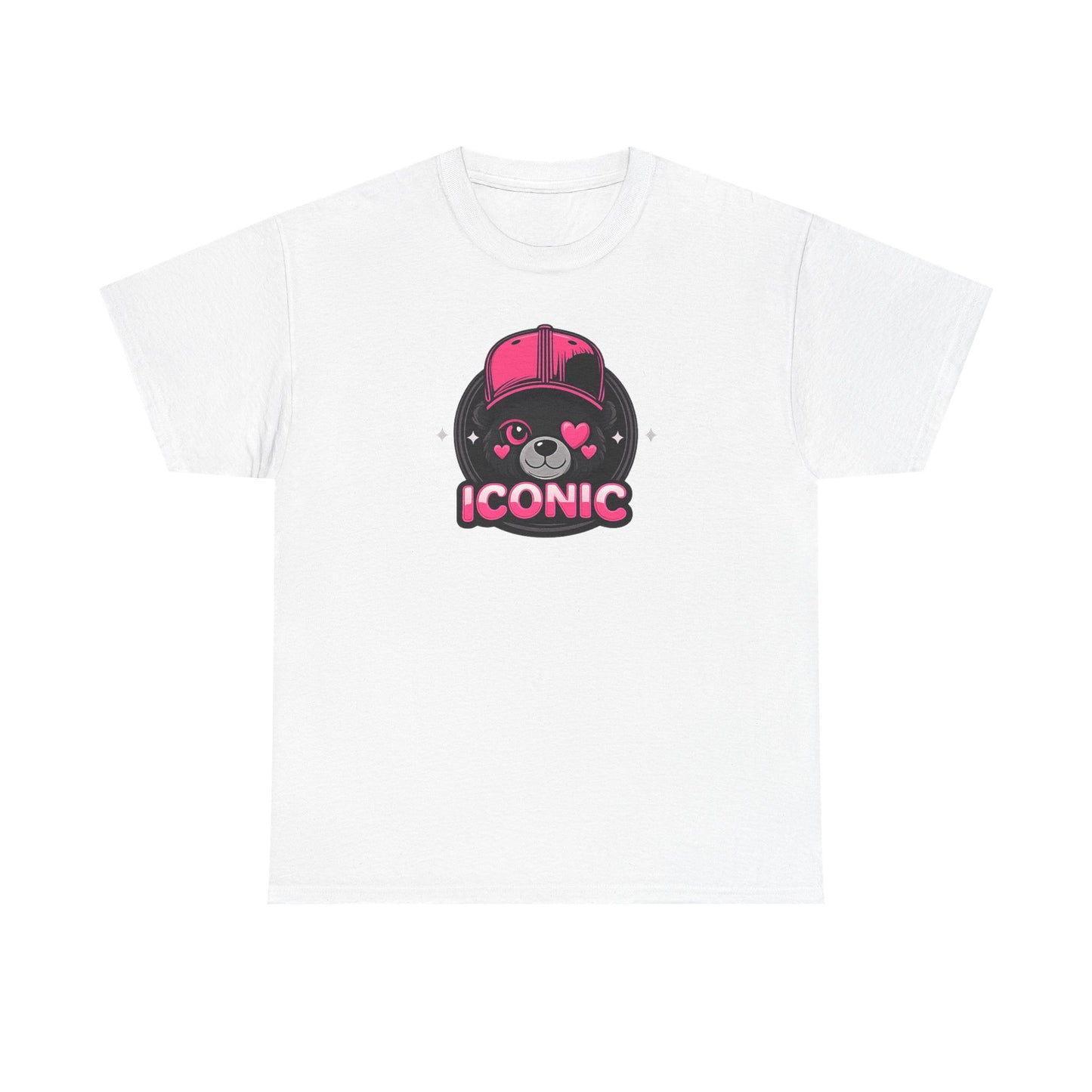 Iconic Bear Graphic Tee — Cute Pink Bear Cap T‑Shirt