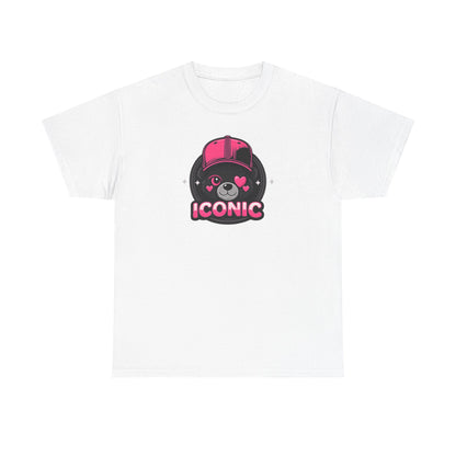 Iconic Bear Graphic Tee — Cute Pink Bear Cap T‑Shirt